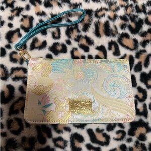 Betsey Johnson Multicolor Clutch with Teal Wristlet
